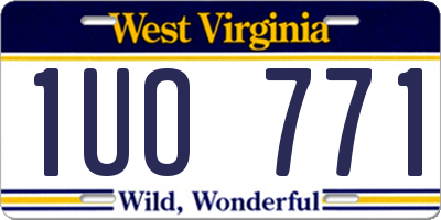 WV license plate 1UO771