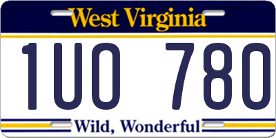 WV license plate 1UO780