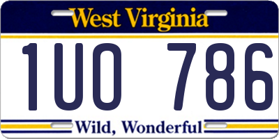 WV license plate 1UO786