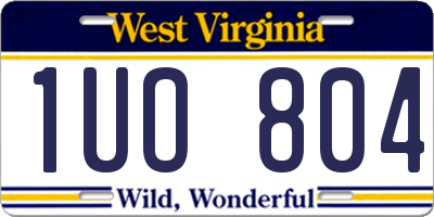 WV license plate 1UO804