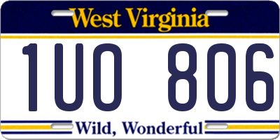 WV license plate 1UO806