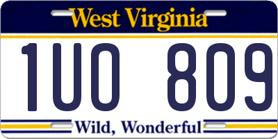 WV license plate 1UO809