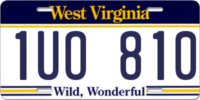 WV license plate 1UO810