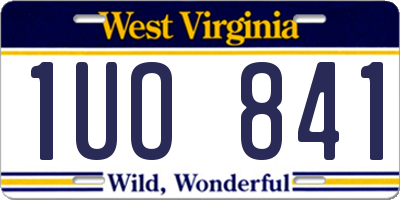 WV license plate 1UO841