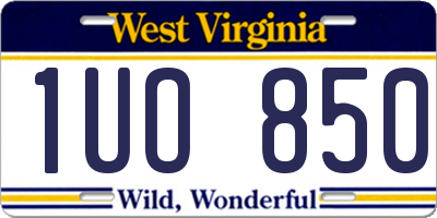 WV license plate 1UO850