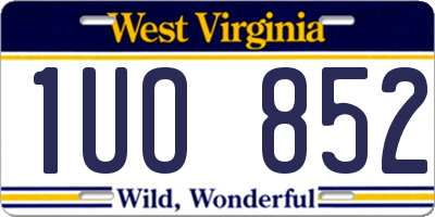 WV license plate 1UO852
