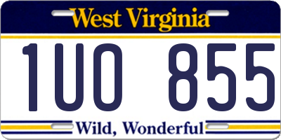 WV license plate 1UO855