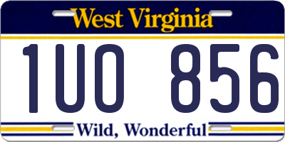 WV license plate 1UO856