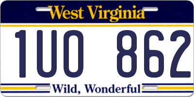 WV license plate 1UO862
