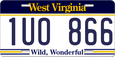 WV license plate 1UO866