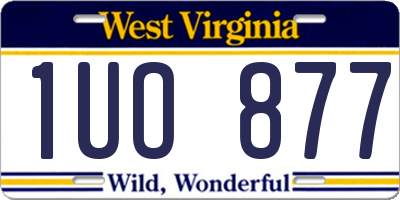 WV license plate 1UO877