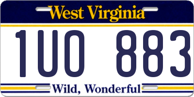 WV license plate 1UO883