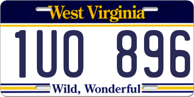 WV license plate 1UO896
