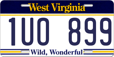 WV license plate 1UO899