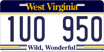 WV license plate 1UO950