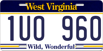 WV license plate 1UO960