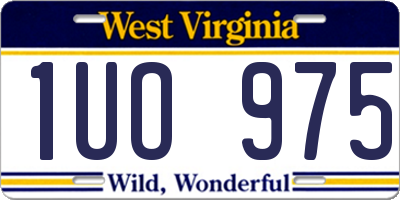 WV license plate 1UO975