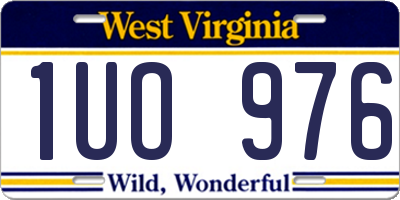 WV license plate 1UO976