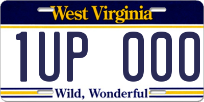 WV license plate 1UP000