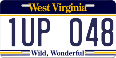 WV license plate 1UP048