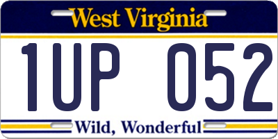WV license plate 1UP052