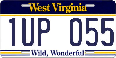WV license plate 1UP055