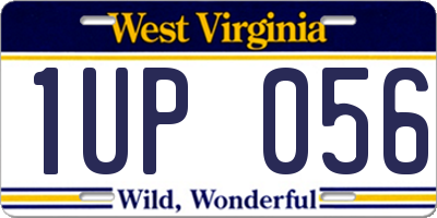 WV license plate 1UP056