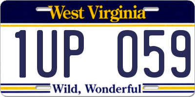WV license plate 1UP059