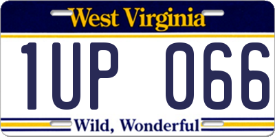 WV license plate 1UP066