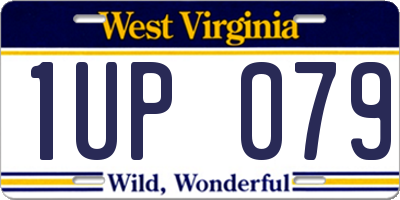 WV license plate 1UP079