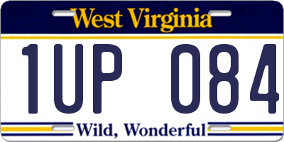 WV license plate 1UP084