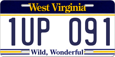 WV license plate 1UP091