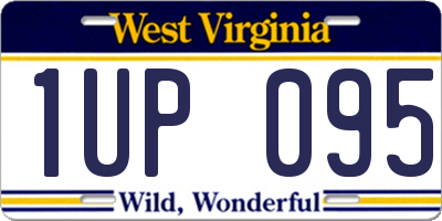 WV license plate 1UP095
