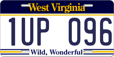 WV license plate 1UP096