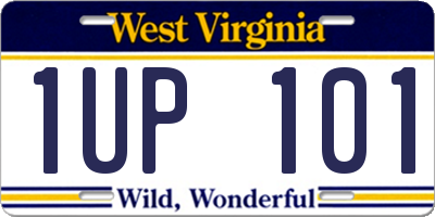 WV license plate 1UP101