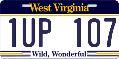 WV license plate 1UP107