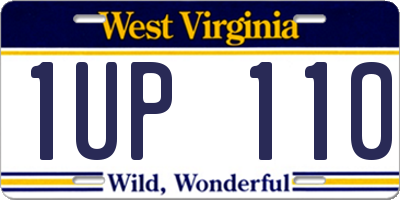 WV license plate 1UP110