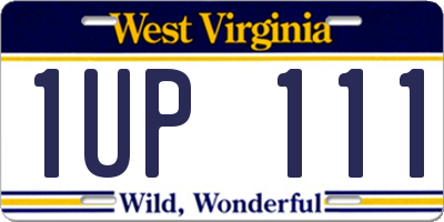 WV license plate 1UP111