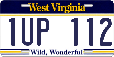 WV license plate 1UP112