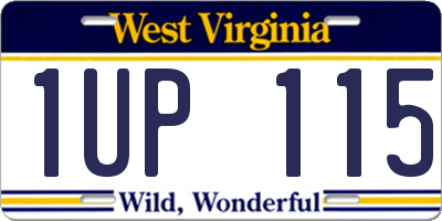 WV license plate 1UP115