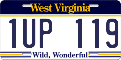 WV license plate 1UP119