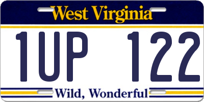 WV license plate 1UP122