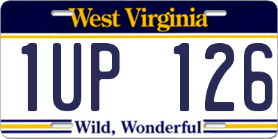 WV license plate 1UP126
