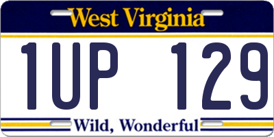 WV license plate 1UP129