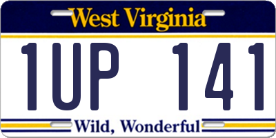 WV license plate 1UP141