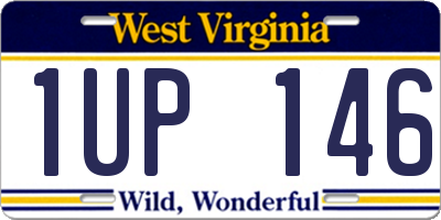WV license plate 1UP146