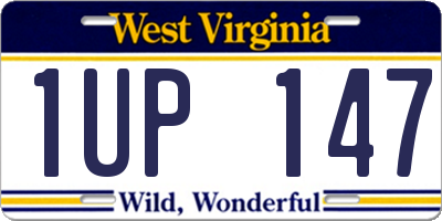 WV license plate 1UP147
