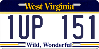 WV license plate 1UP151