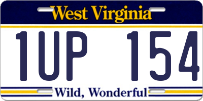 WV license plate 1UP154