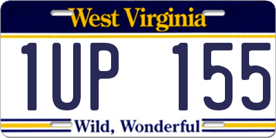 WV license plate 1UP155